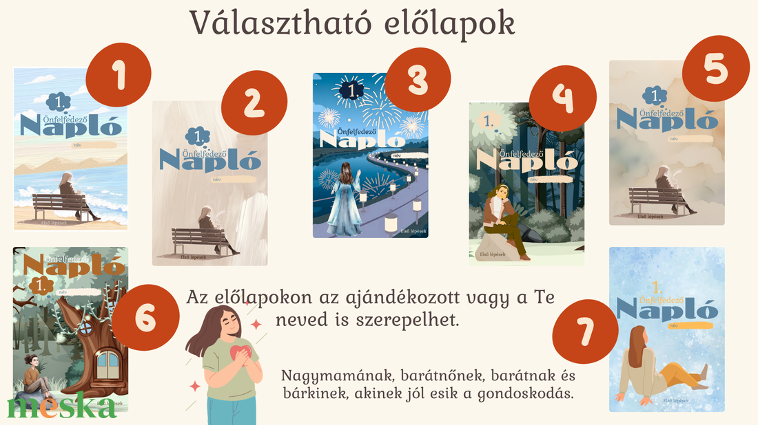 Önismereti fejlesztő mentálhigiénés napló mentális egészség öngondoskodás életvezető tervező önfejlesztő spirituális  - otthon & életmód - papír, írószer - jegyzetfüzet & napló - Meska.hu