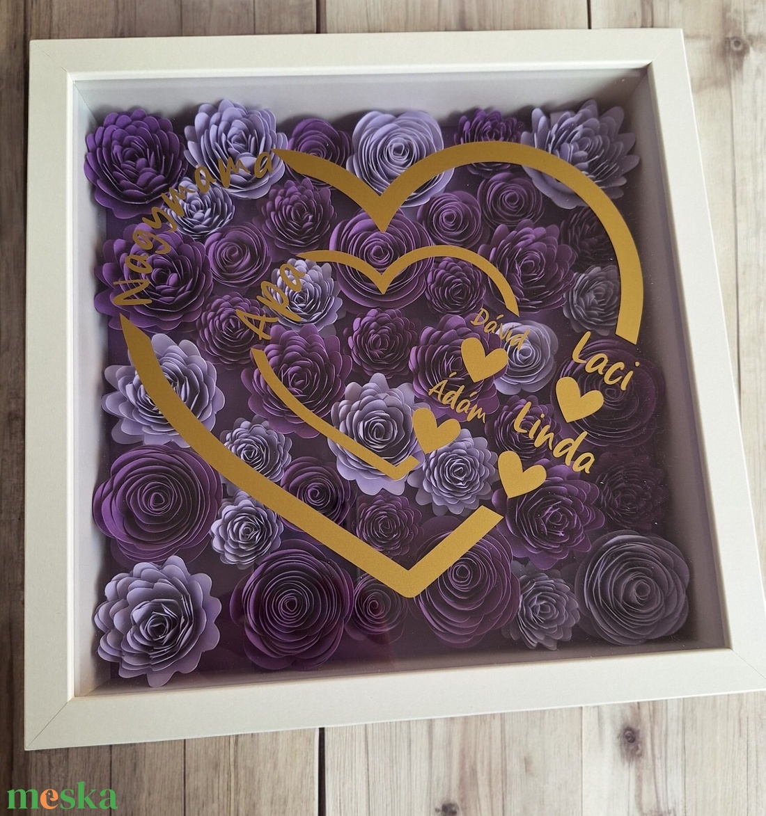 Anyák napi ajándék, nagymama köszöntő képkeret #2 - otthon & életmód - dekoráció - kép & falikép - 3d képek - Meska.hu