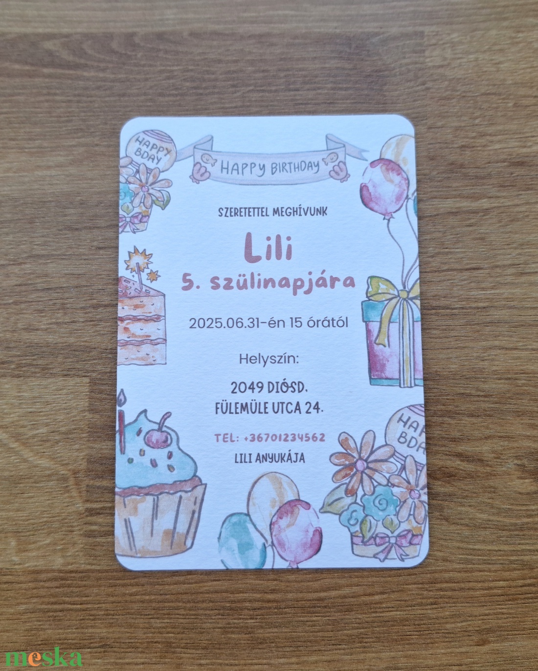 Születésnapi meghívó - kislány - otthon & életmód - papír, írószer - ajándékozás kellékei - meghívó - Meska.hu Születésnapi meghívó - kislány - otthon & életmód - papír, írószer - ajándékozás kellékei - meghívó - Meska.hu