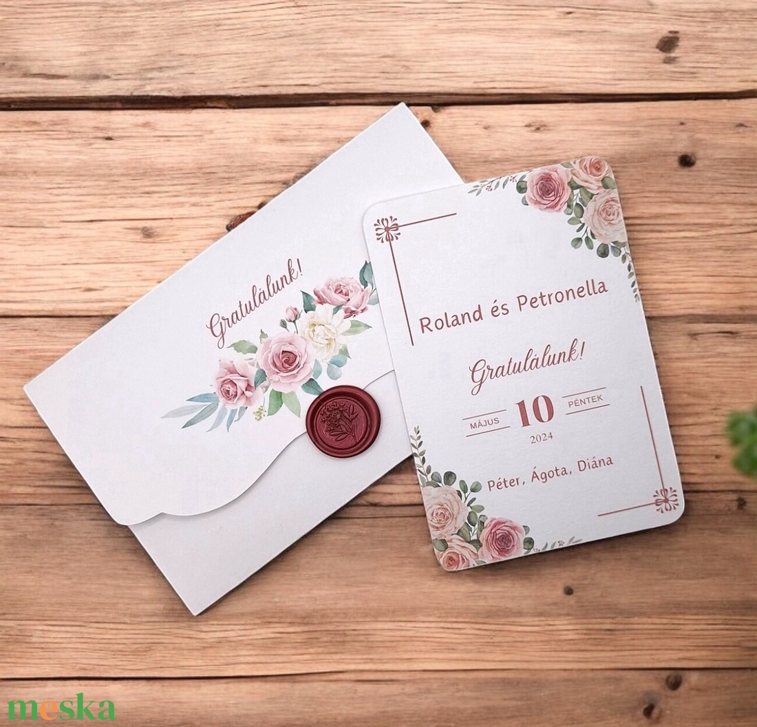 Esküvői pénzátadó boríték, nászajándék - viaszpecséttel - esküvő - emlék & ajándék - nászajándék - esküvői pénzátadó boríték, kártya - Meska.hu
