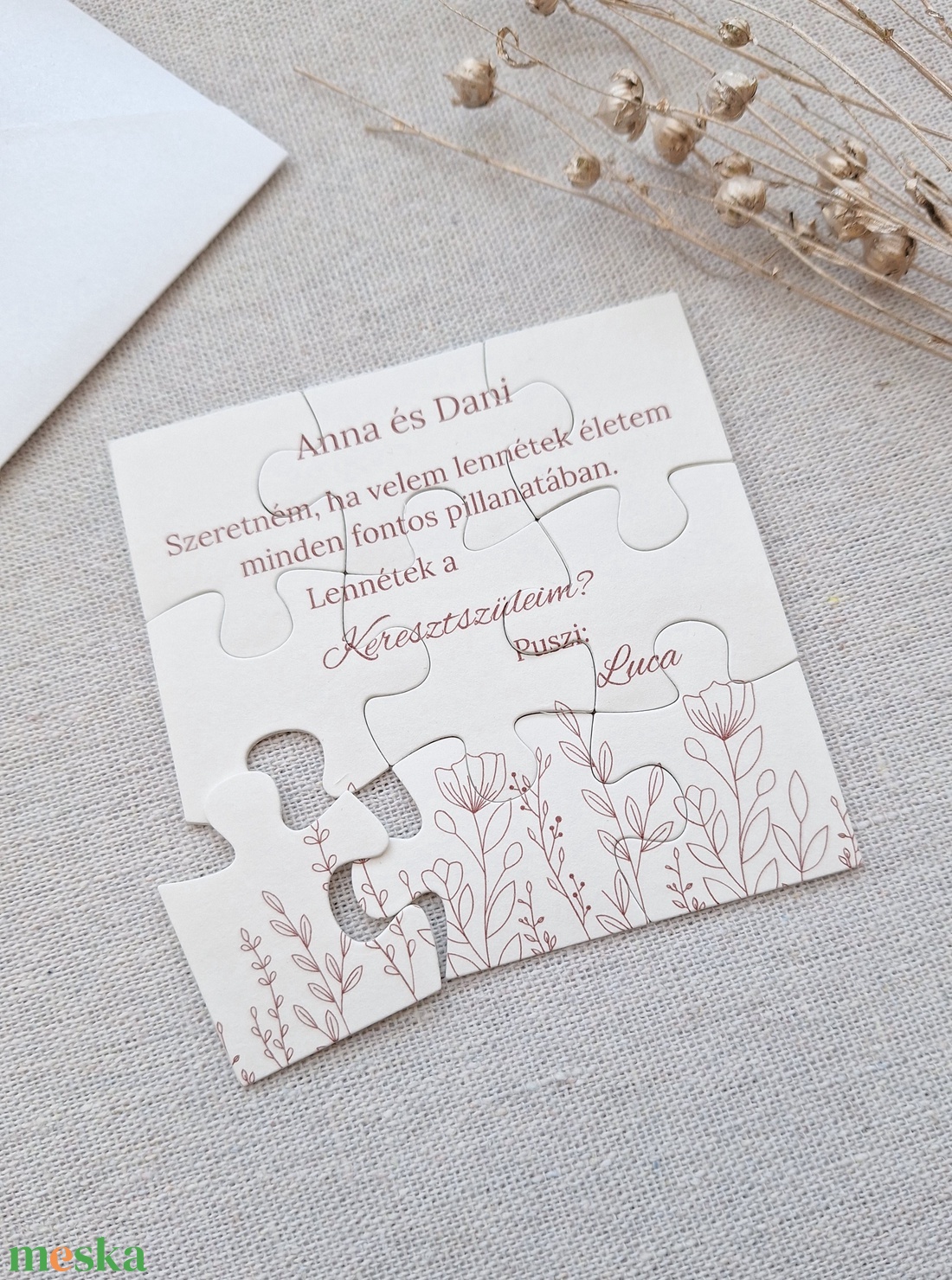 Keresztszülő felkérő puzzle - baba - mama - keresztelő kellékek - keresztelőajándékok - Meska.hu