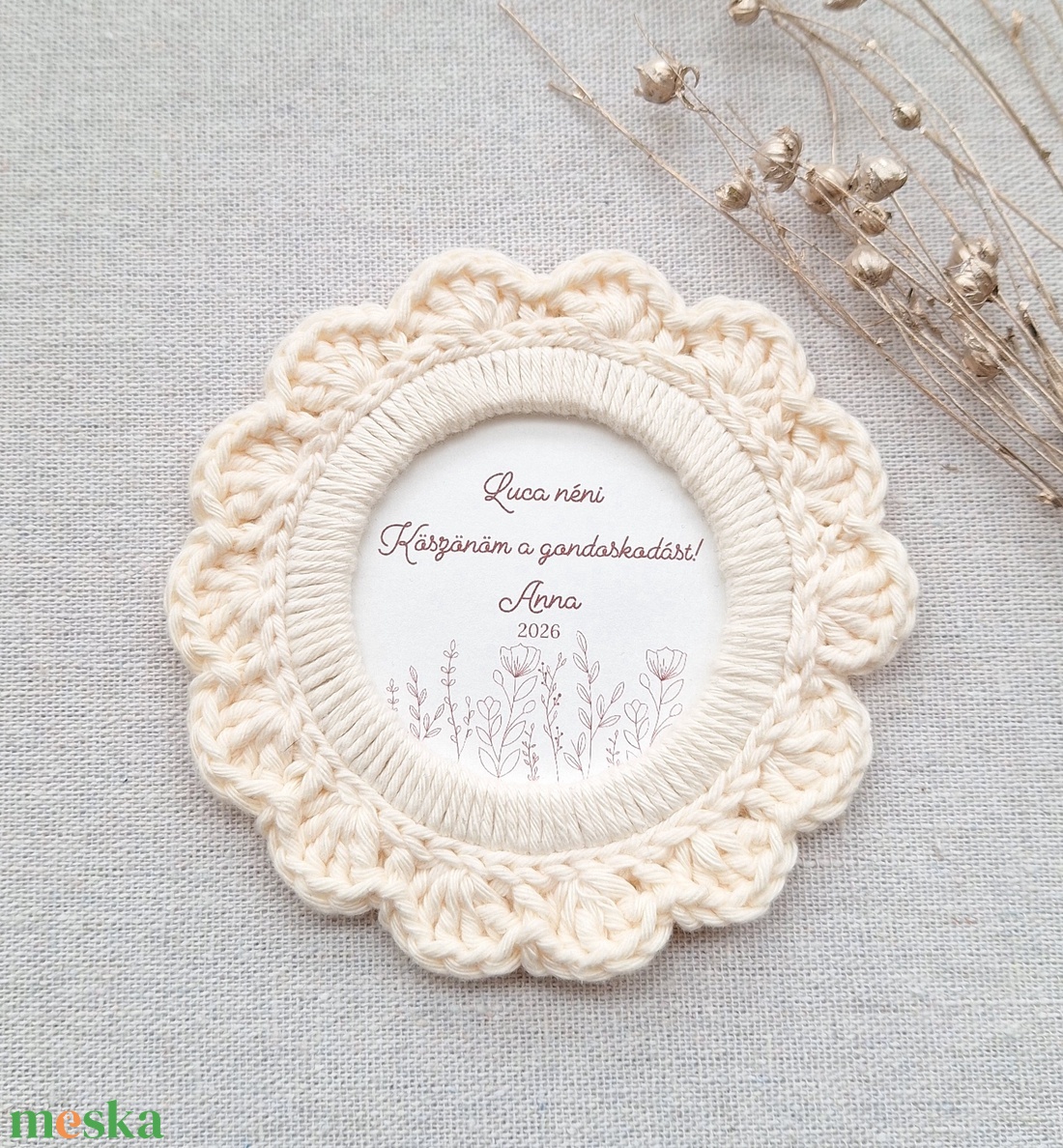 Horgolt hűtőmágnes � köszönet az óvó néninek - játék & sport - ovis felszerelés - egyéb ovis kiegészítő - Meska.hu