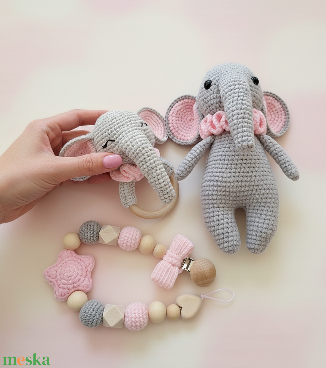 Babalátogató ajándékcsomag, babaköszöntő box - elefánt - baba - mama - babalátogató ajándékcsomag - Meska.hu