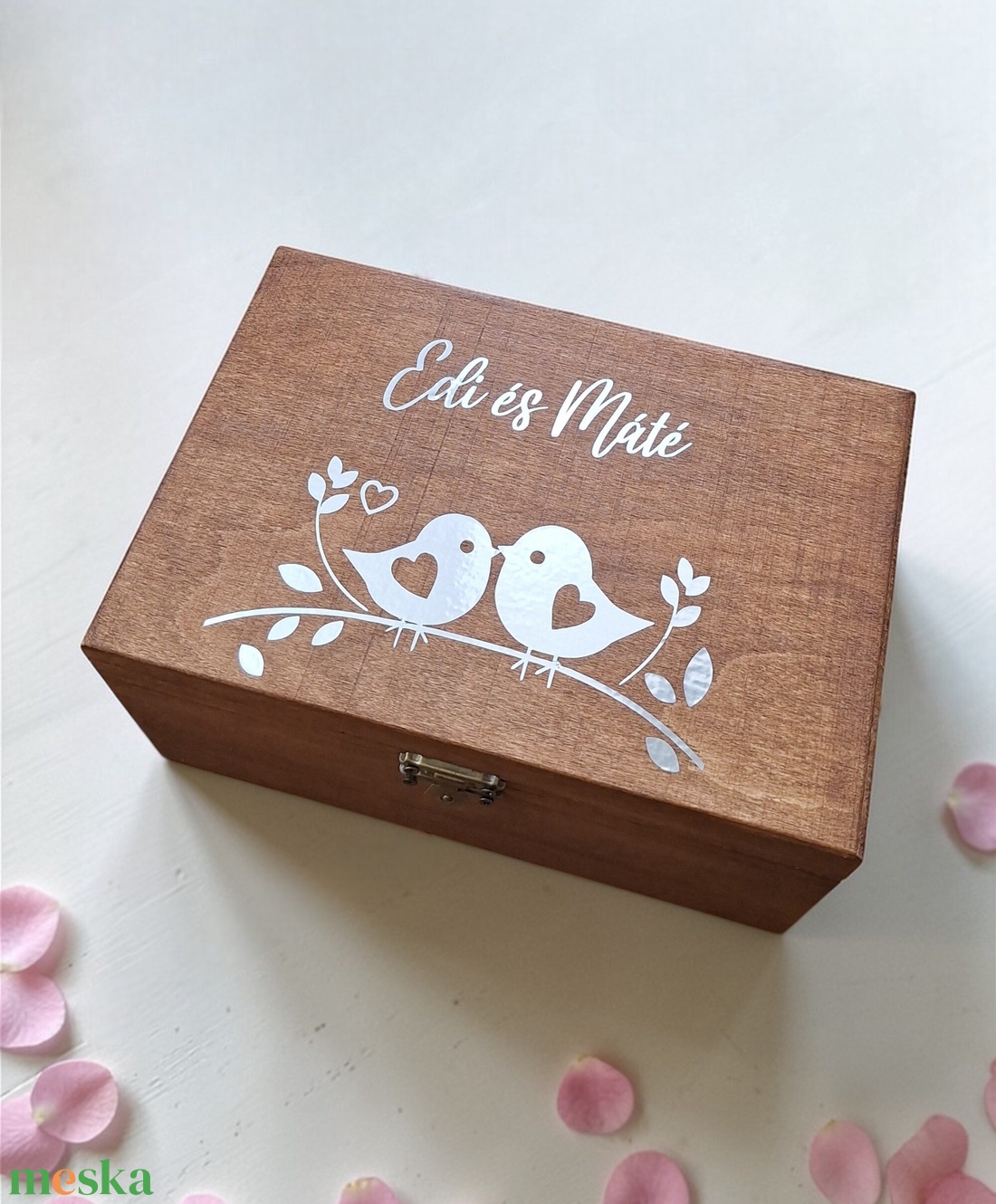 Esküvői pénzátadó doboz szárított virágcsokorral, nászajándék - esküvő - emlék & ajándék - nászajándék - esküvői pénzátadó doboz - Meska.hu