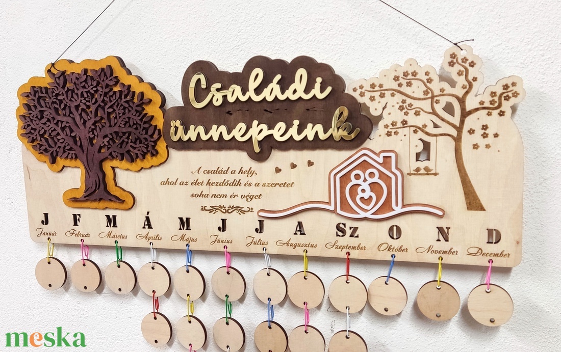 Családi naptár - otthon & életmód - dekoráció - fali és függő dekoráció - falinaptár & öröknaptár - Meska.hu