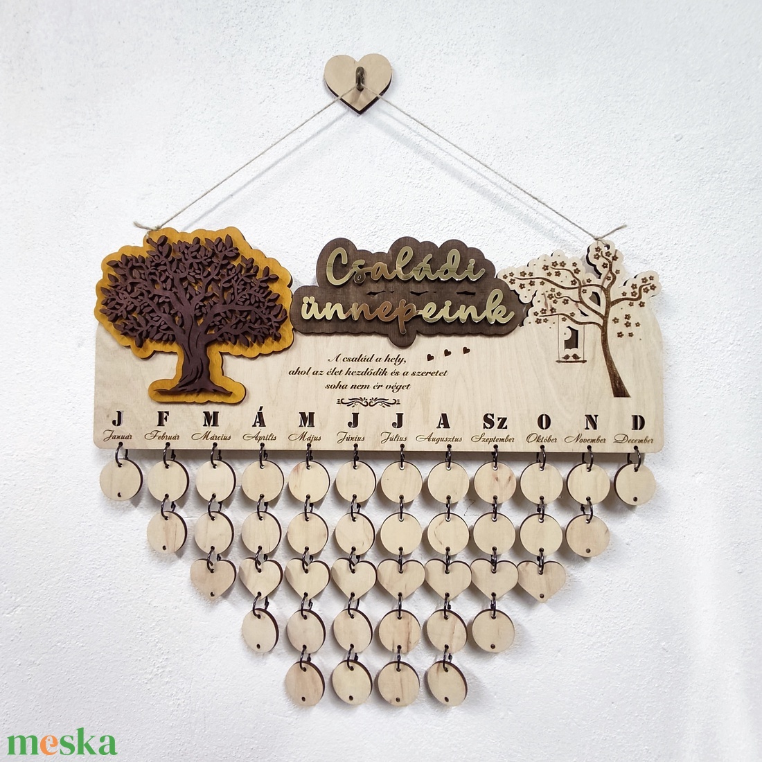 Családi naptár - otthon & életmód - dekoráció - fali és függő dekoráció - falinaptár & öröknaptár - Meska.hu