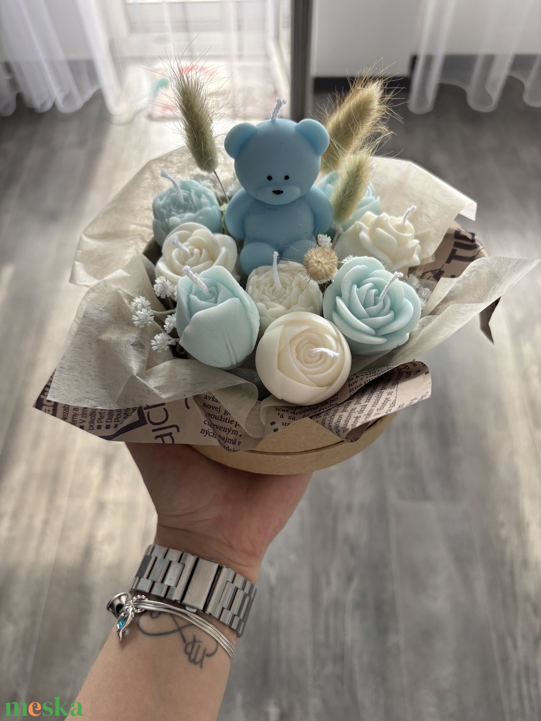 Viasz virágbox - otthon & életmód - gyertya, illat, aroma - gyertya - Meska.hu