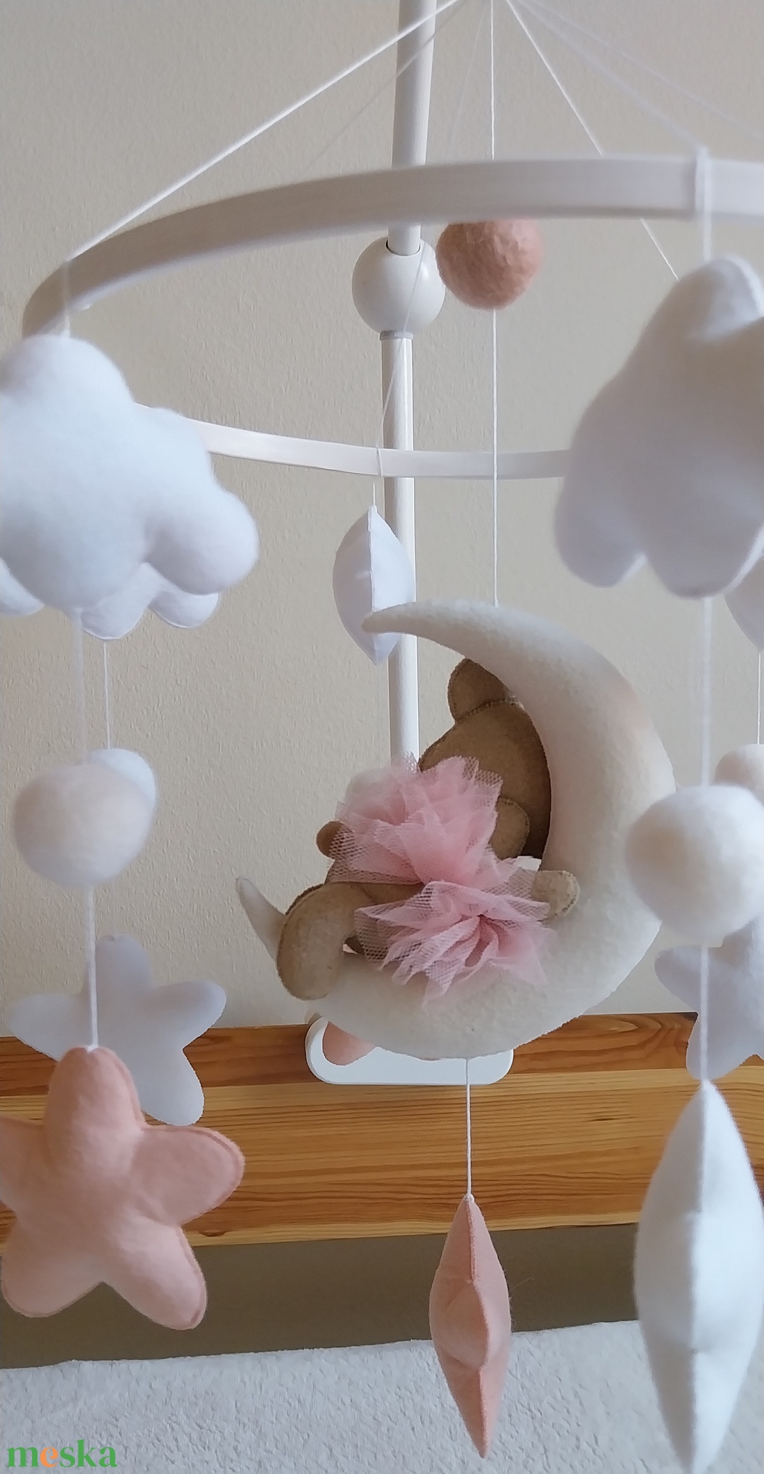 Jó éjszakát Kicsim! kislányos kiságyforgó pasztel színekkel, festett fehér bambusz karikával  - játék & sport - 3 éves kor alattiaknak - kiságyforgó - Meska.hu Jó éjszakát Kicsim! kislányos kiságyforgó pasztel színekkel, festett fehér bambusz karikával  - játék & sport - 3 éves kor alattiaknak - kiságyforgó - Meska.hu