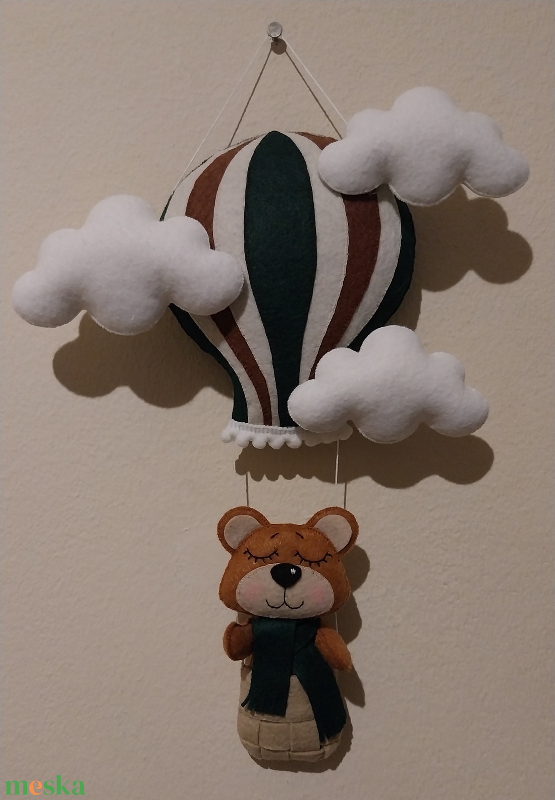 Hőlégballonos babaszoba dekoráció kisfiúnak macival - baba - mama - babaszoba dekoráció - babaszoba kép - Meska.hu