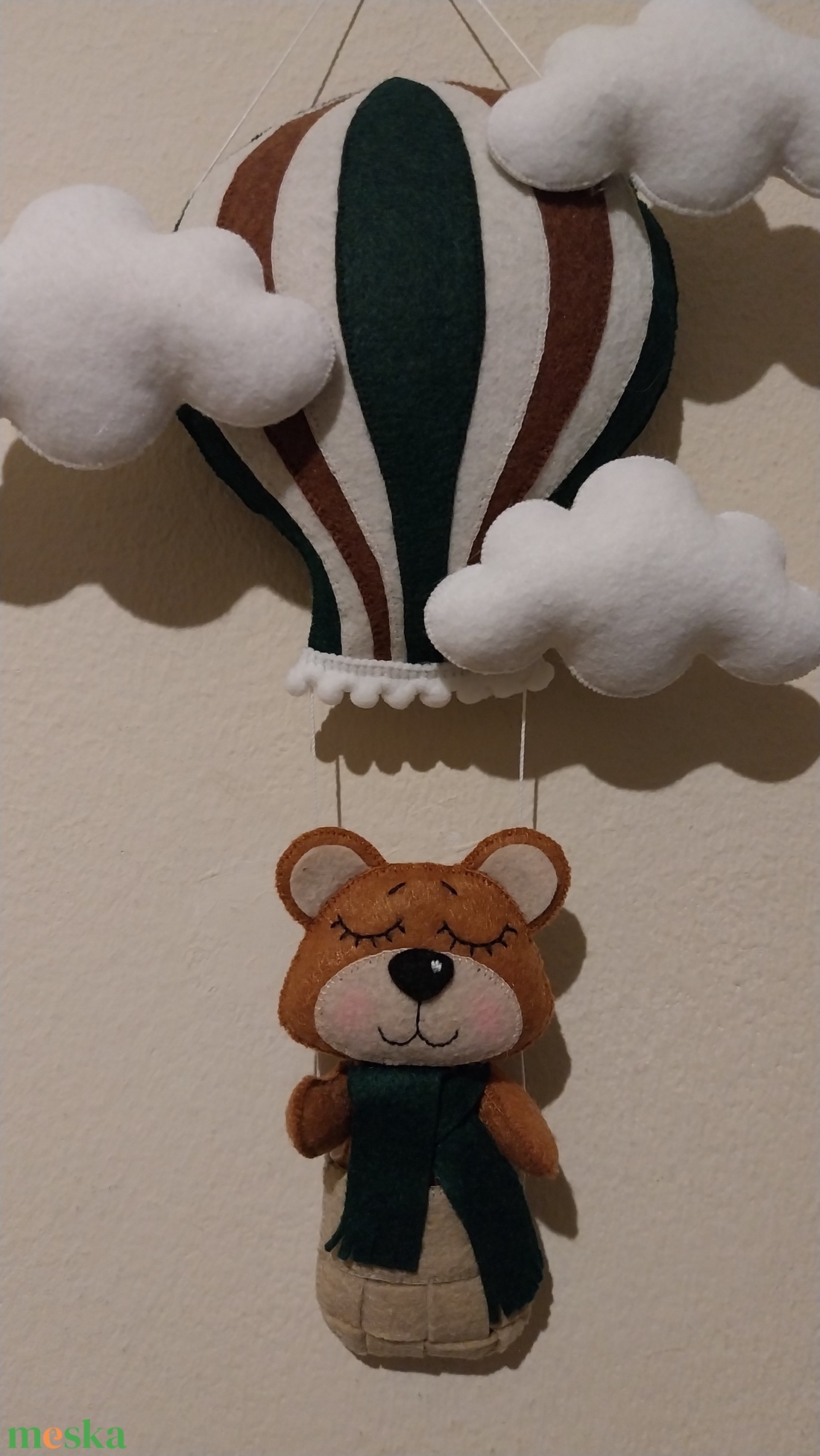 Hőlégballonos babaszoba dekoráció kisfiúnak macival - baba - mama - babaszoba dekoráció - babaszoba kép - Meska.hu