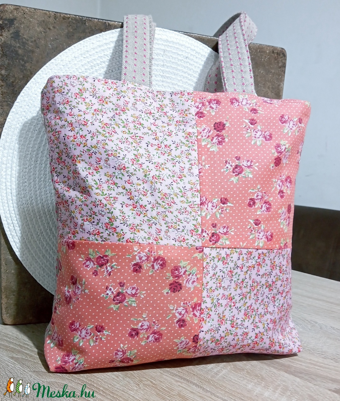 Virágos patchwork táska - táska & tok - kézitáska & válltáska - válltáska - Meska.hu