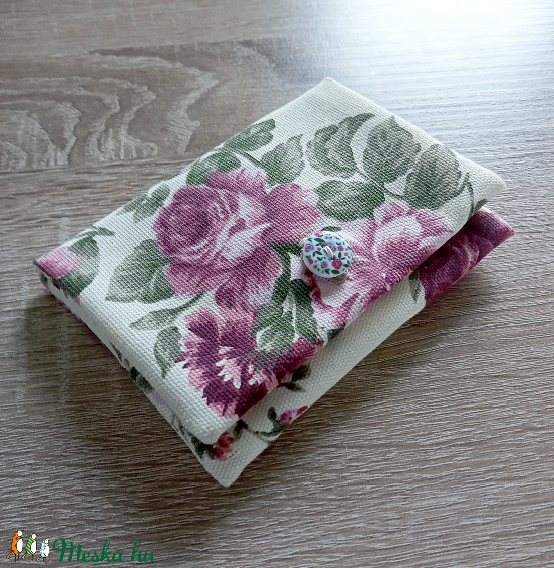 Vintage rózsás zsebkendő, tampon, betéttartó - szépségápolás - intim higiénia - egészségügyi tartó - Meska.hu