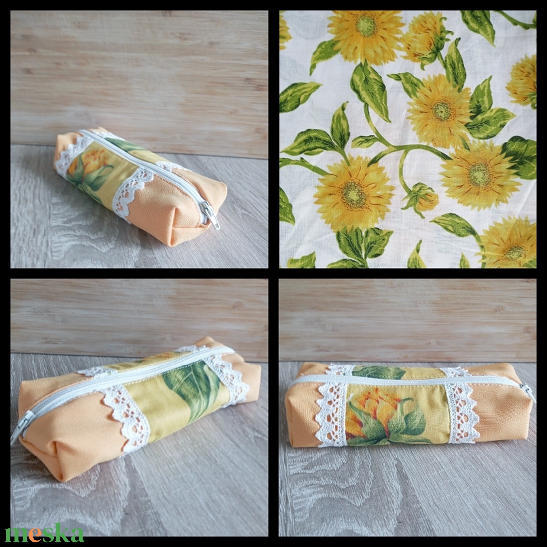 Napraforgó mintás tolltartó - táska & tok - neszesszer - Meska.hu Napraforgó mintás tolltartó - táska & tok - neszesszer - Meska.hu