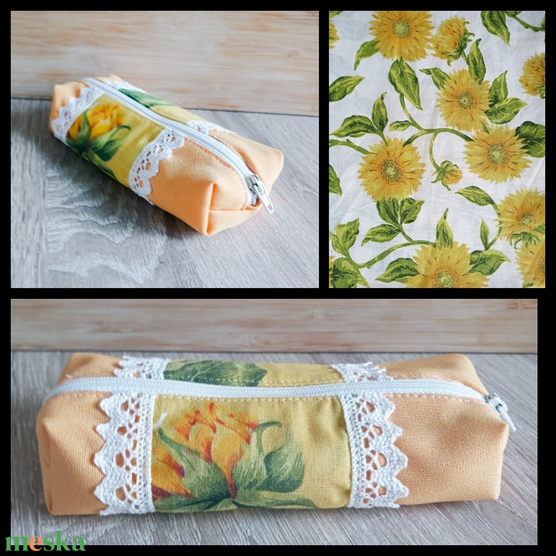 Napraforgó mintás tolltartó - táska & tok - neszesszer - Meska.hu Napraforgó mintás tolltartó - táska & tok - neszesszer - Meska.hu