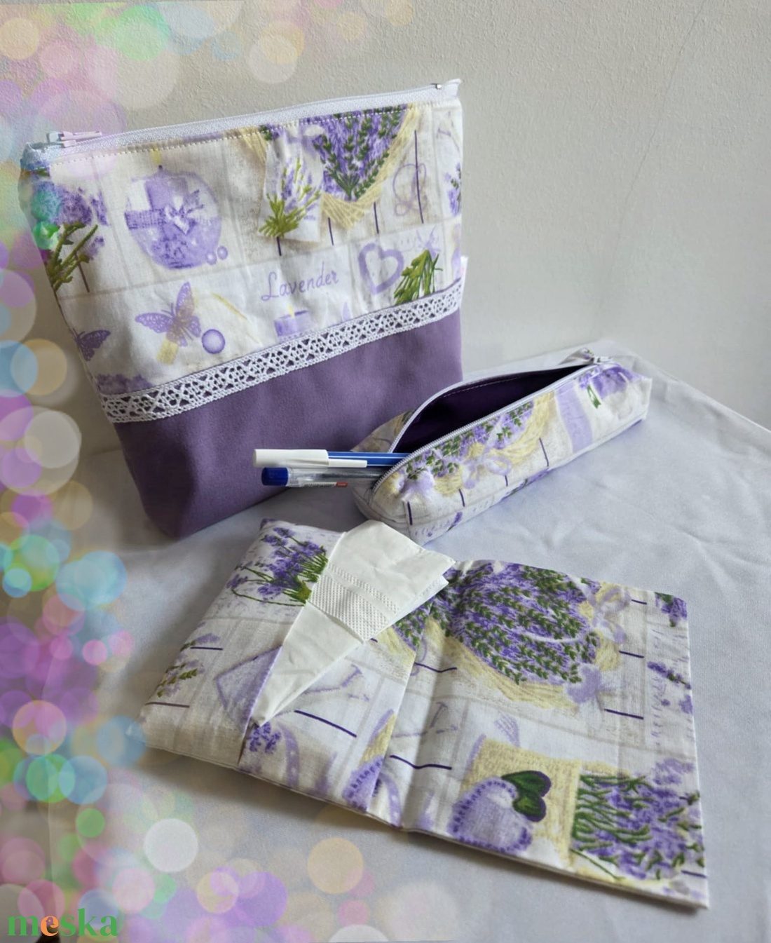 Levendula csokor neszesszer szett - táska & tok - neszesszer - Meska.hu