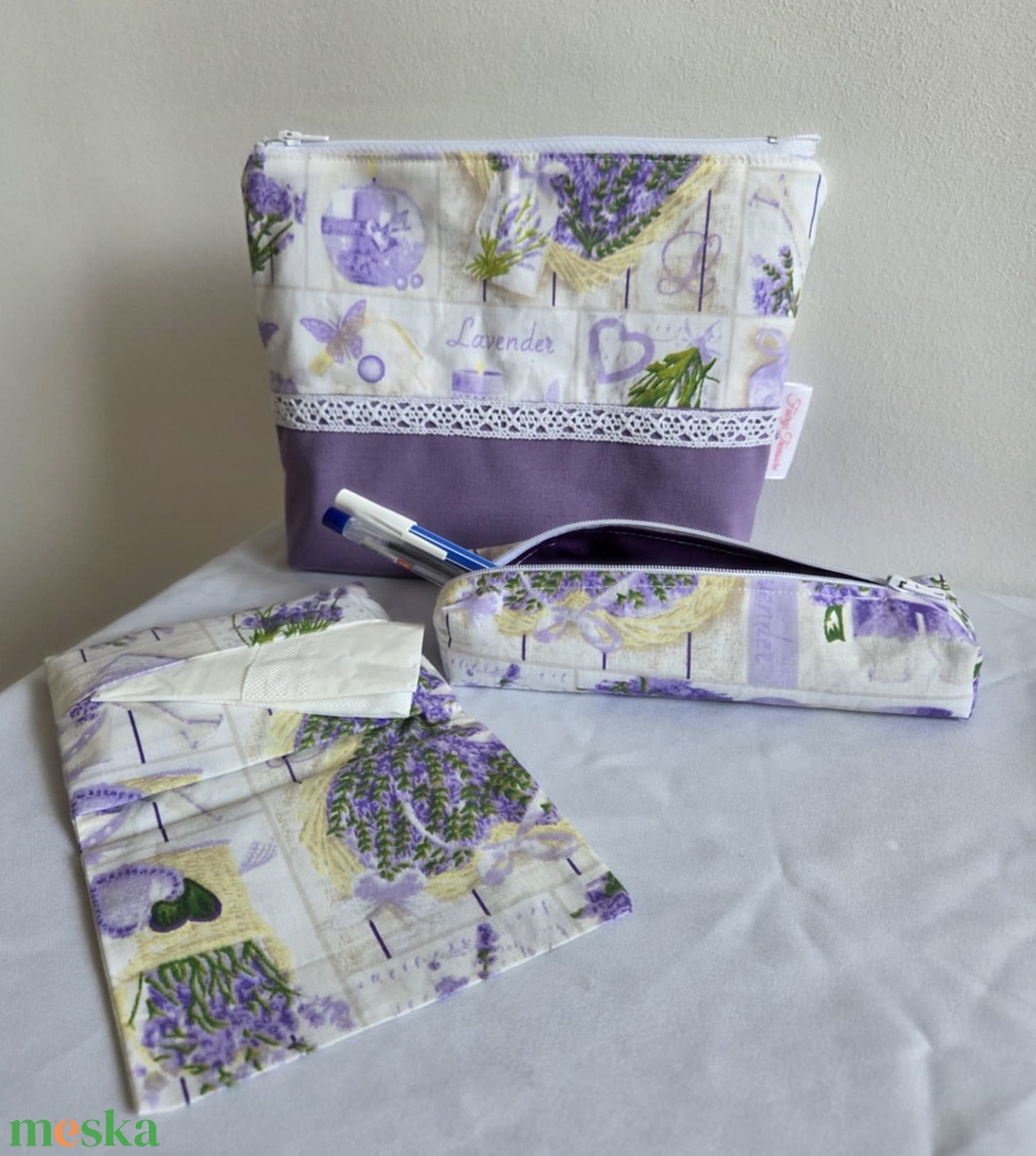 Levendula csokor neszesszer szett - táska & tok - neszesszer - Meska.hu