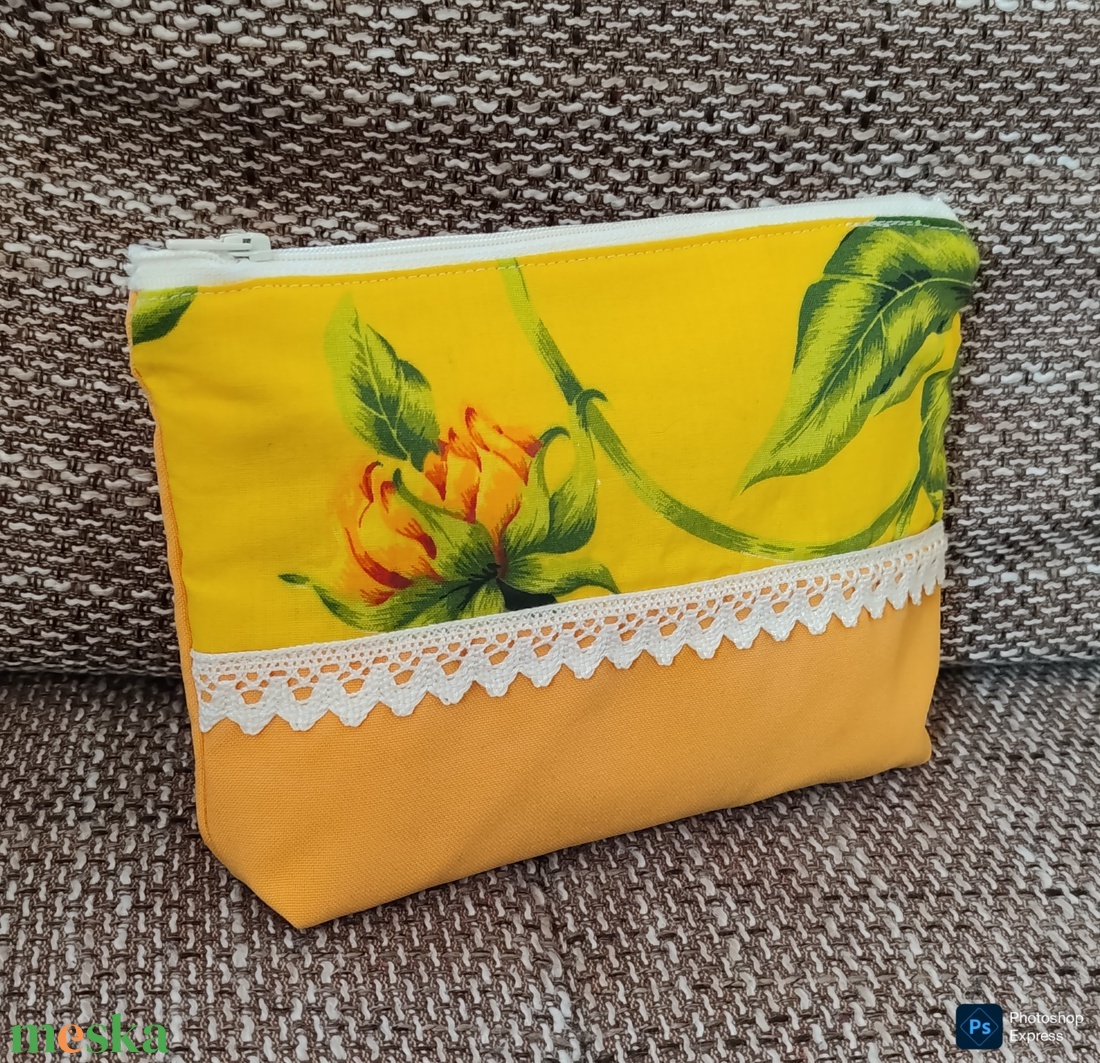 Napraforgó mintás neszeszer - táska & tok - neszesszer - Meska.hu