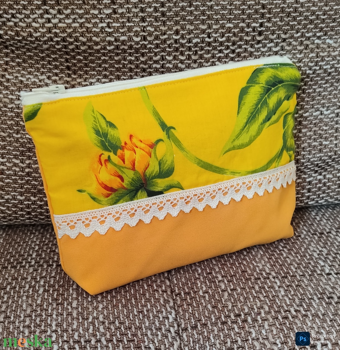 Napraforgó mintás neszeszer - táska & tok - neszesszer - Meska.hu