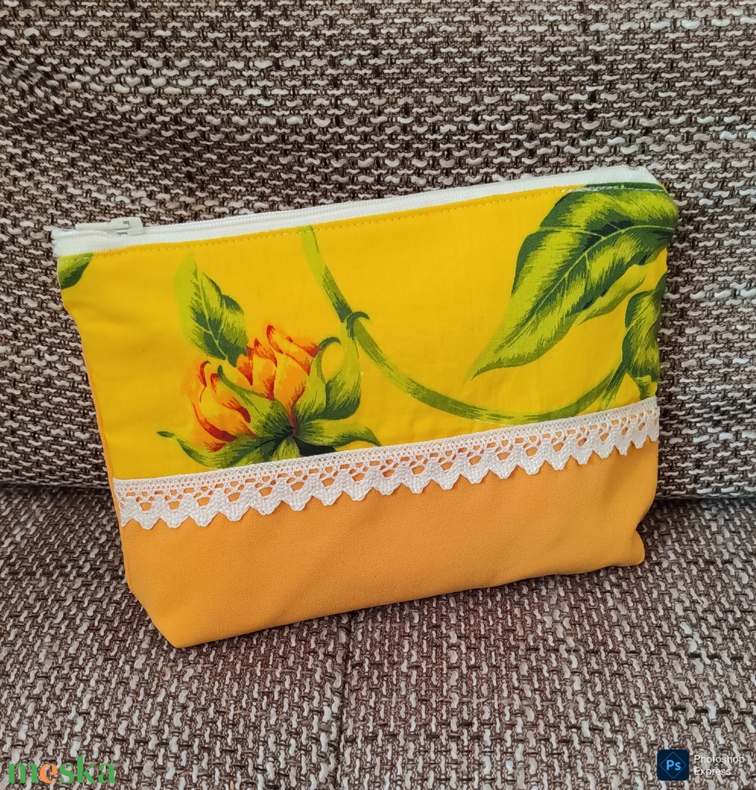 Napraforgó mintás neszeszer - táska & tok - neszesszer - Meska.hu