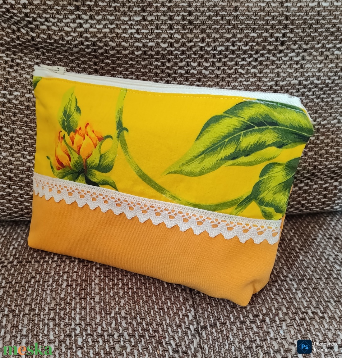 Napraforgó mintás neszeszer - táska & tok - neszesszer - Meska.hu