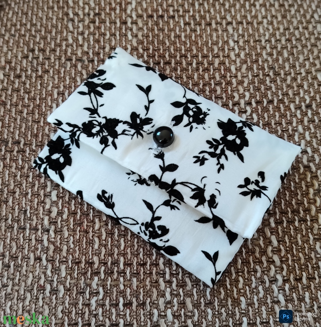 Elegáns virág mintás zsebkendő, tampon, betéttartó - táska & tok - pénztárca & más tok - zsebkendőtartó tok - Meska.hu