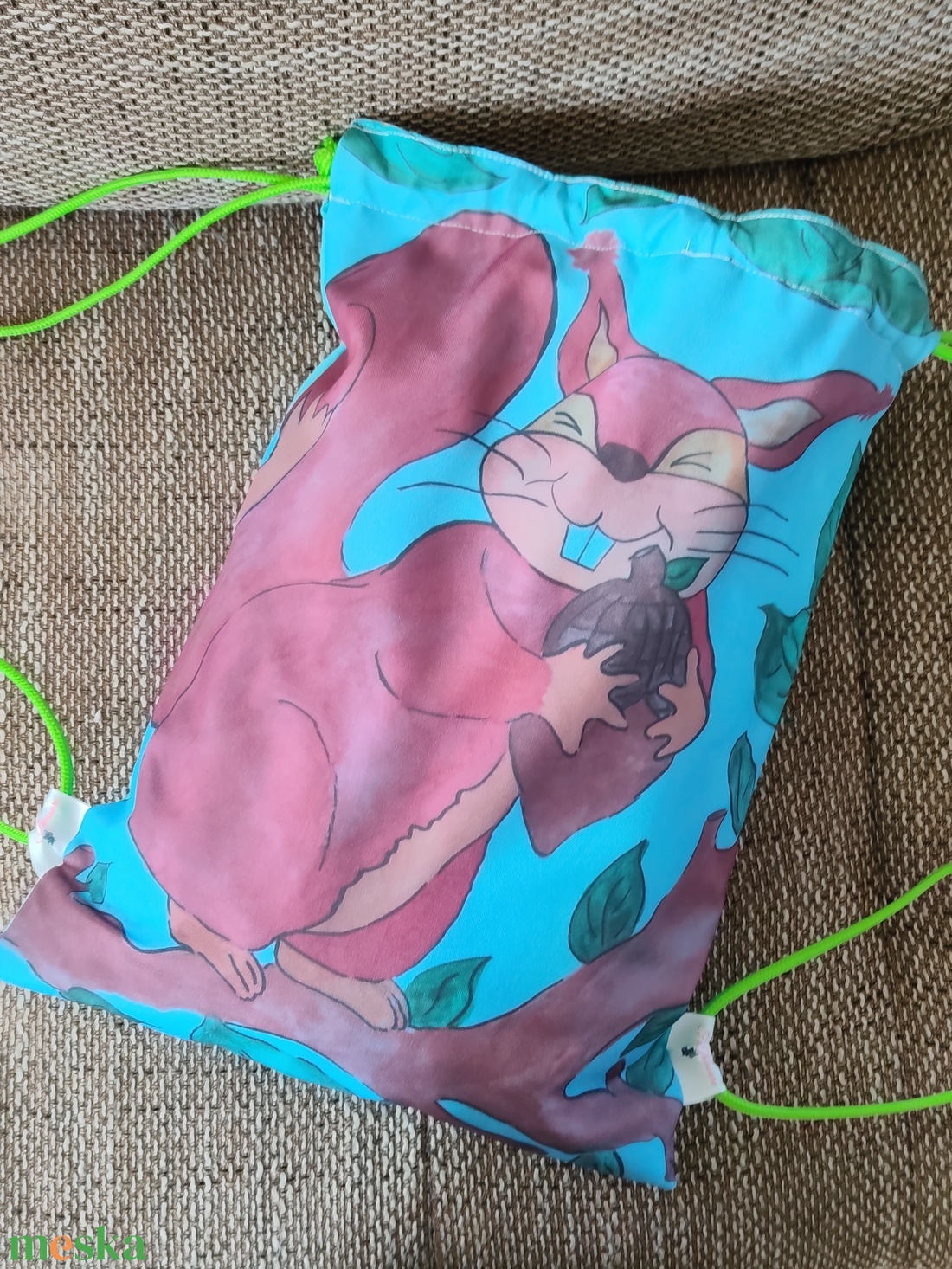 Mókuskás gymbag tornazsák - táska & tok - hátizsák - tornazsák, gymbag - Meska.hu