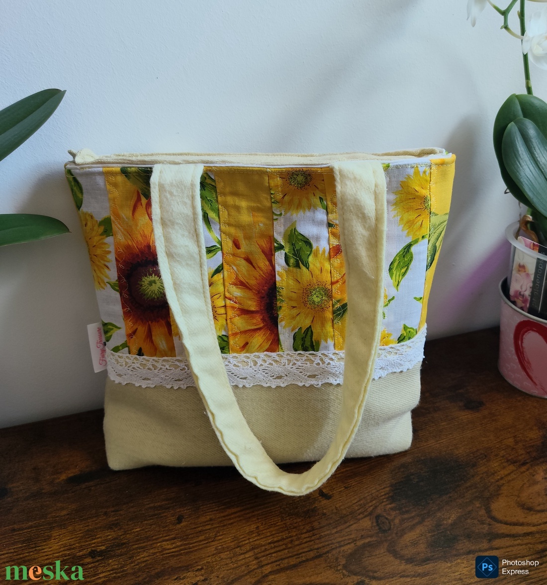 Napraforgó mintás patchwork táska - táska & tok - kézitáska & válltáska - válltáska - Meska.hu