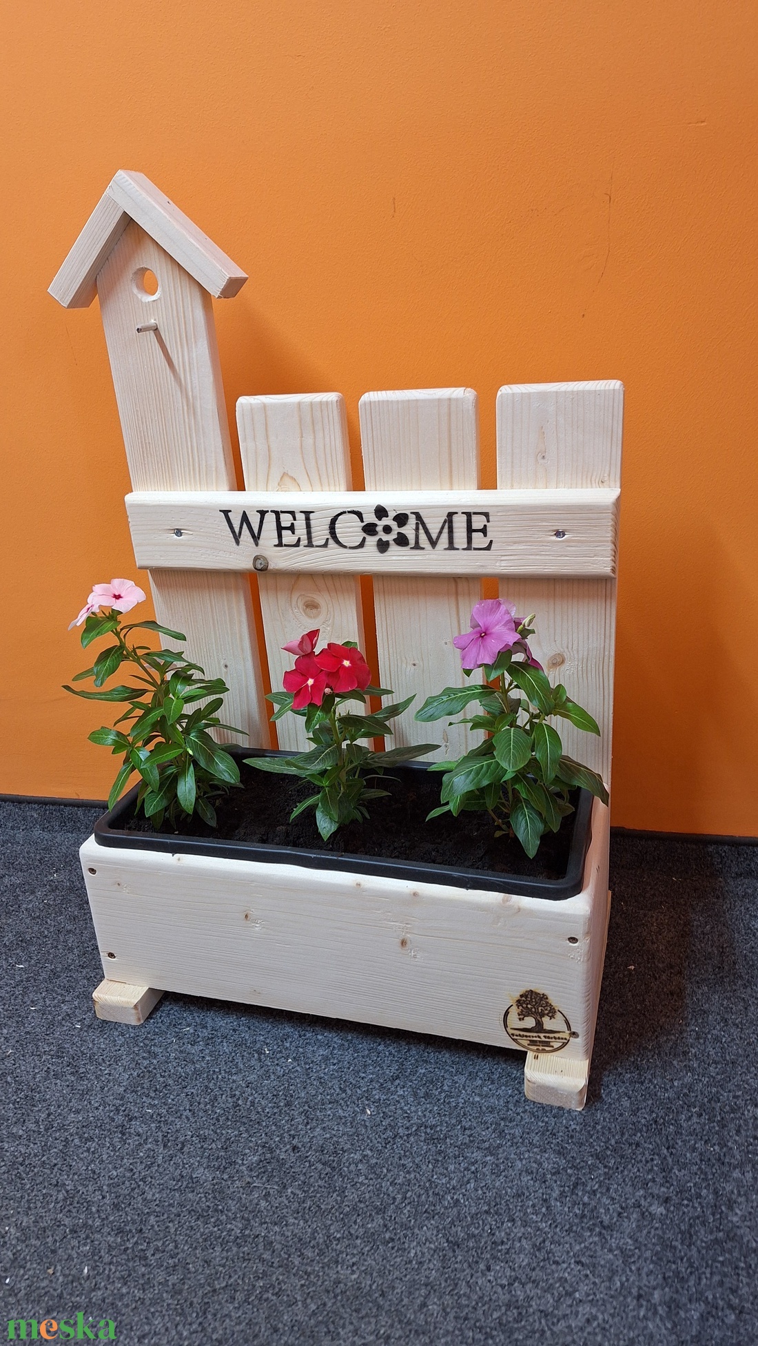 Madárházikós balkon tartó welcome felirattal  - otthon & életmód - ház & kert - virágláda, balkonláda - Meska.hu
