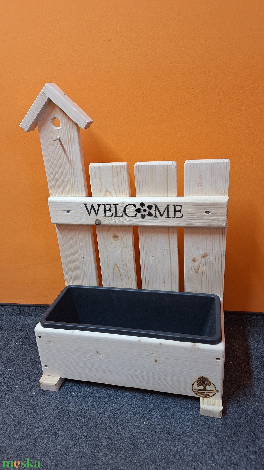 Madárházikós balkon tartó welcome felirattal  - otthon & életmód - ház & kert - virágláda, balkonláda - Meska.hu