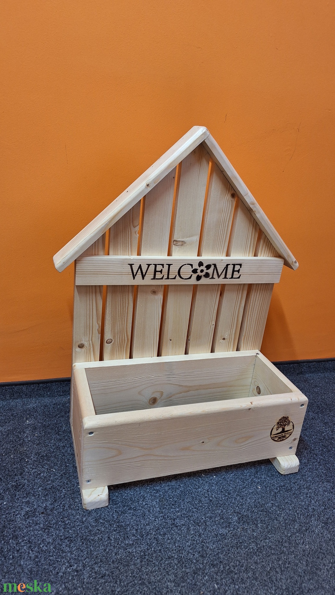 Házikós balkon tartó welcome felirattal  - otthon & életmód - ház & kert - virágláda, balkonláda - Meska.hu