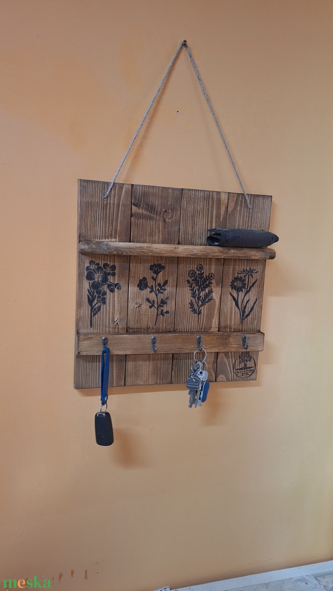 Kulcstartó, Kulcsakasztó kispolccal - otthon & életmód - dekoráció - fali és függő dekoráció - fali kulcstartó - Meska.hu