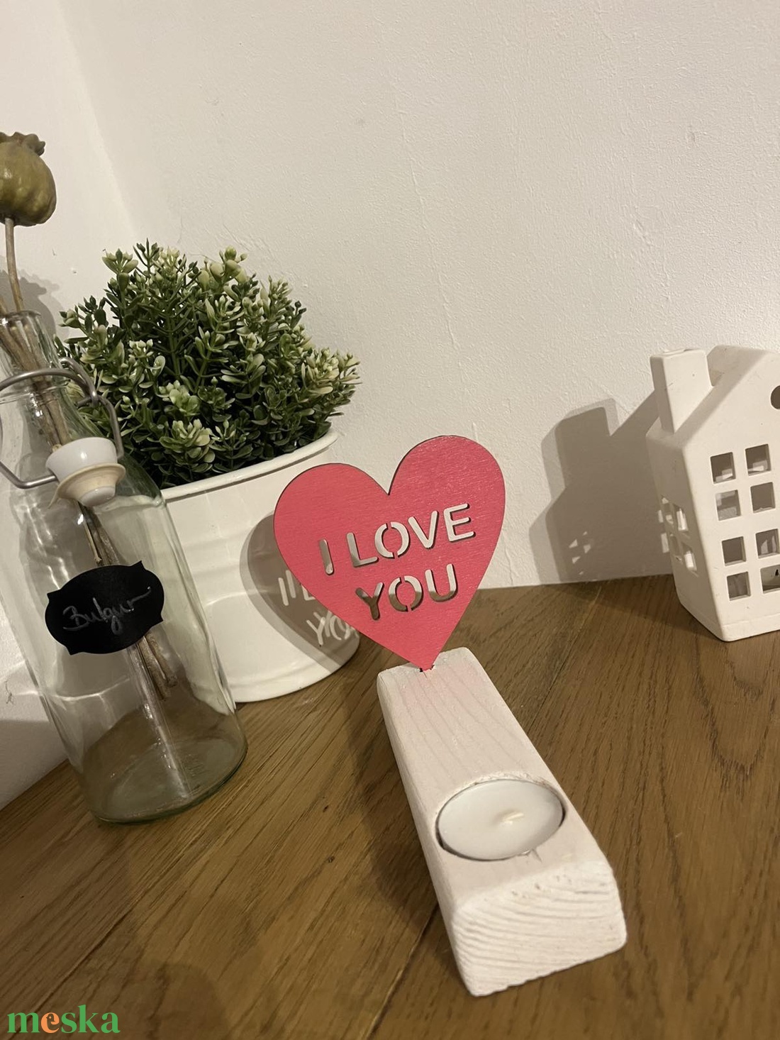 Szív kivetítős mécses, Szivecskés mécses tartó, Valentínnapi mécses - otthon & életmód - gyertya, illat, aroma - mécses és mécsestartó - Meska.hu