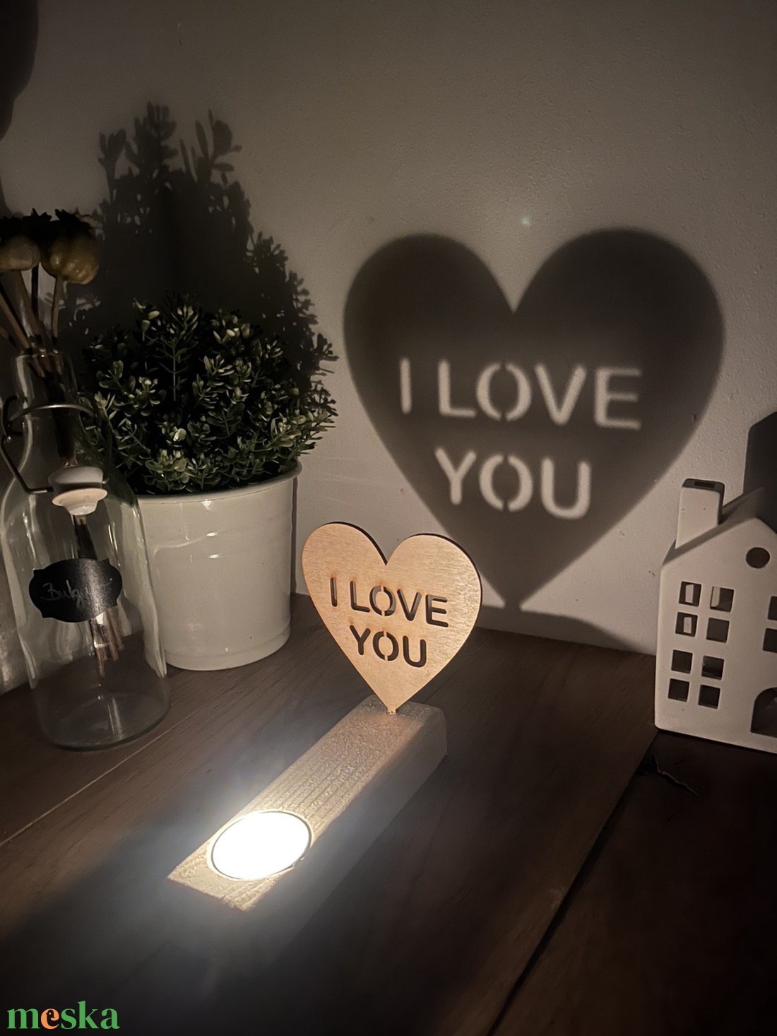 Szív kivetítős mécses, Szivecskés mécses tartó, Valentínnapi mécses - otthon & életmód - gyertya, illat, aroma - mécses és mécsestartó - Meska.hu