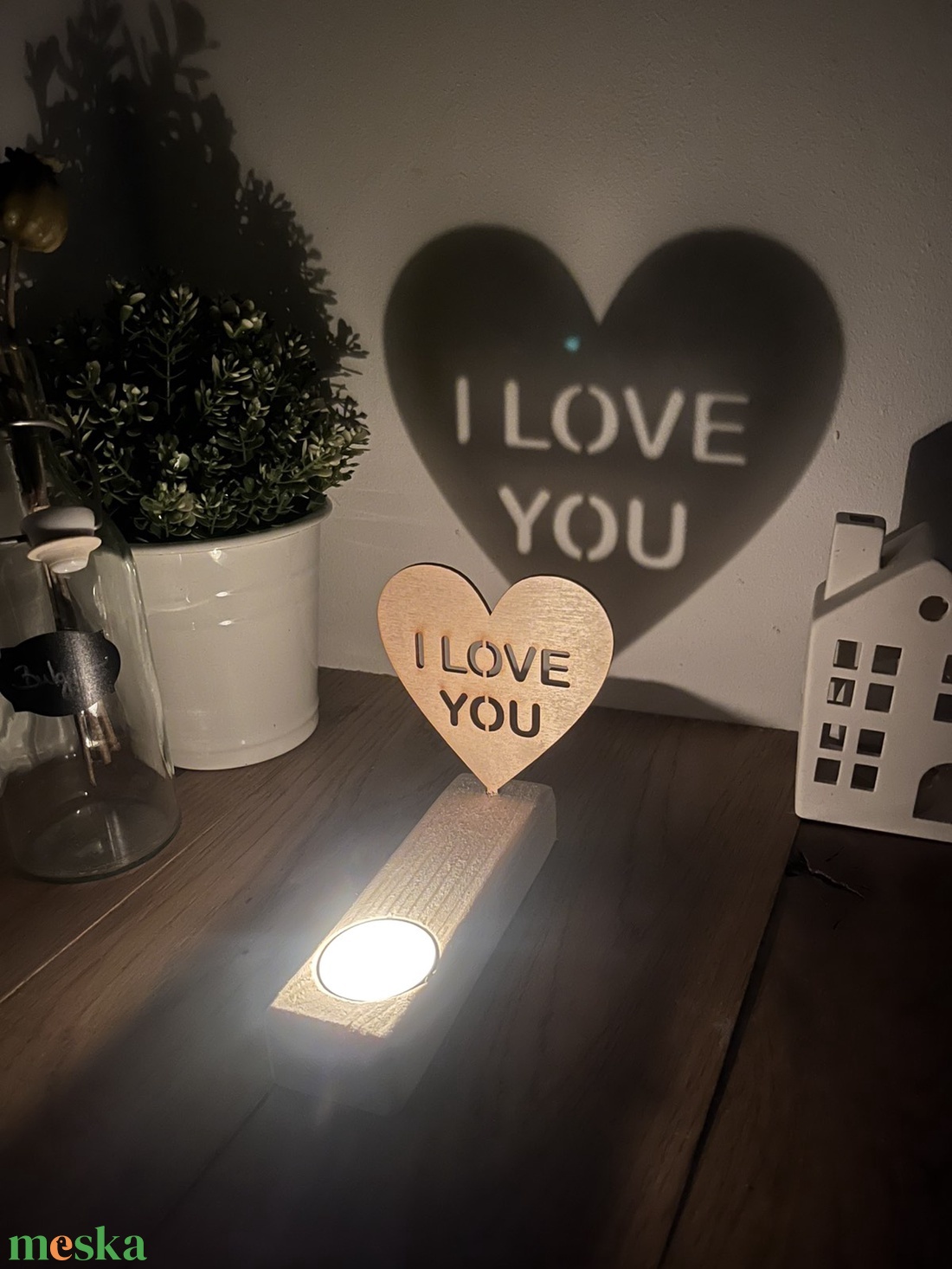 Szív kivetítős mécses, Szivecskés mécses tartó, Valentínnapi mécses - otthon & életmód - gyertya, illat, aroma - mécses és mécsestartó - Meska.hu