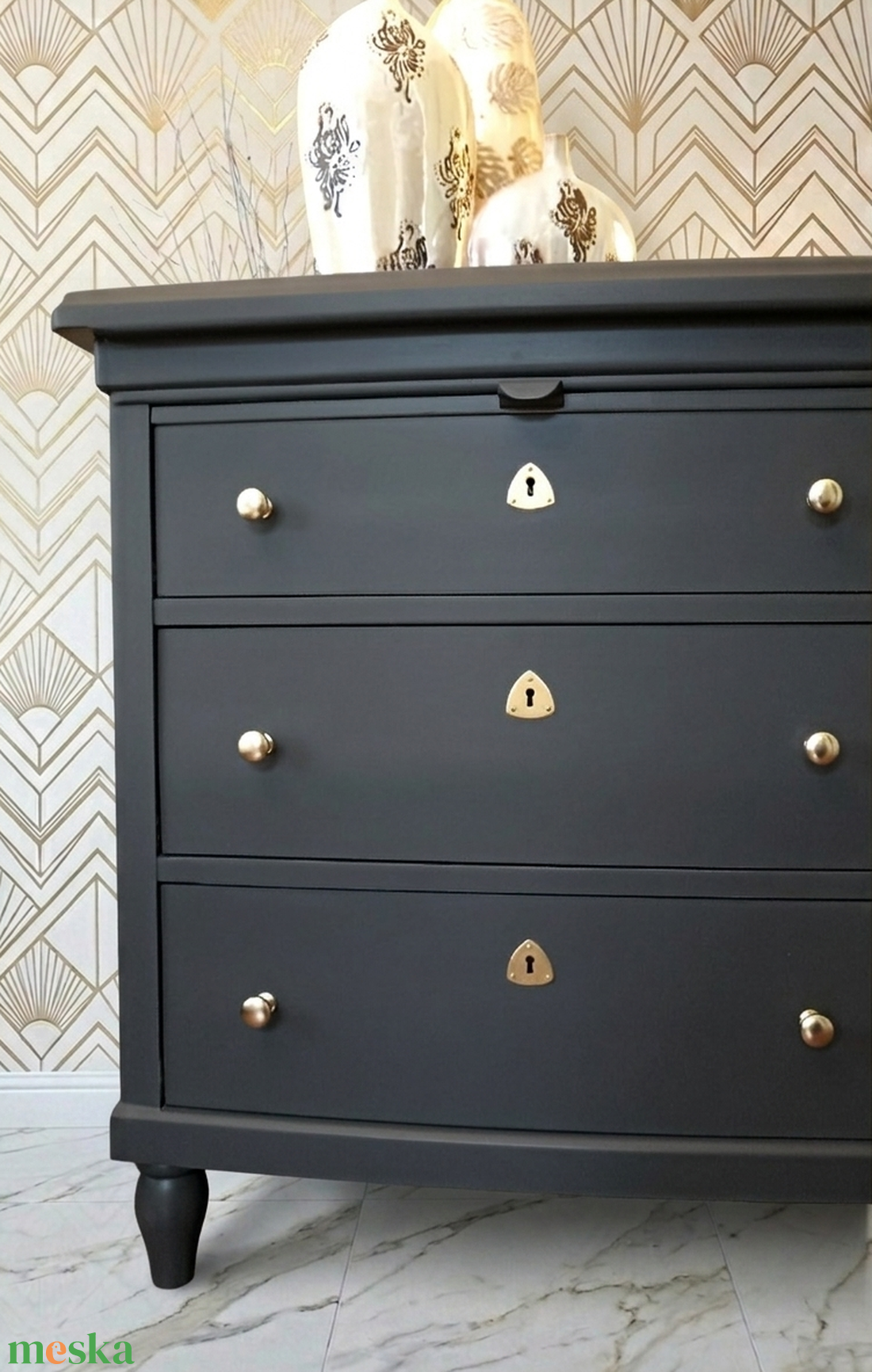 Vintage neobarokk tálalószekrény, komód glamour stílusban anno 1910 - otthon & életmód - bútor - komód - Meska.hu