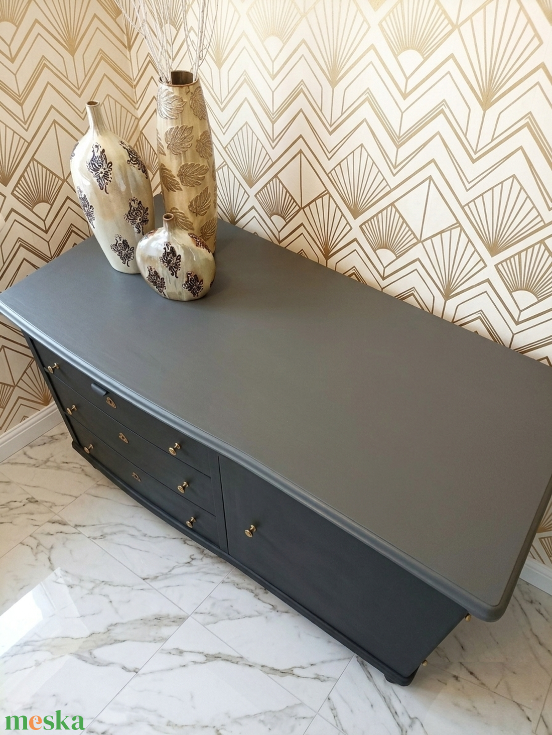 Vintage neobarokk tálalószekrény, komód glamour stílusban anno 1910 - otthon & életmód - bútor - komód - Meska.hu