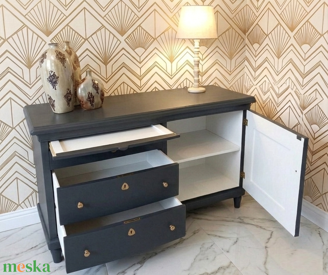 Vintage neobarokk tálalószekrény, komód glamour stílusban anno 1910 - otthon & életmód - bútor - komód - Meska.hu