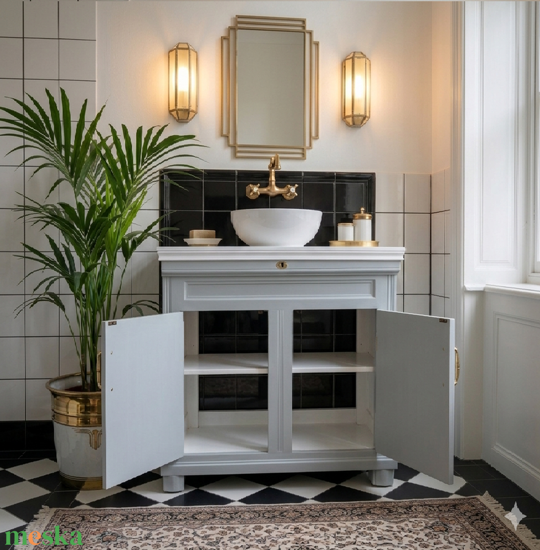 Vintage szecessziós jégszekrény/mosdószekrény anno 1905 - otthon & életmód - fürdőszoba - fürdőszobai tároló - Meska.hu