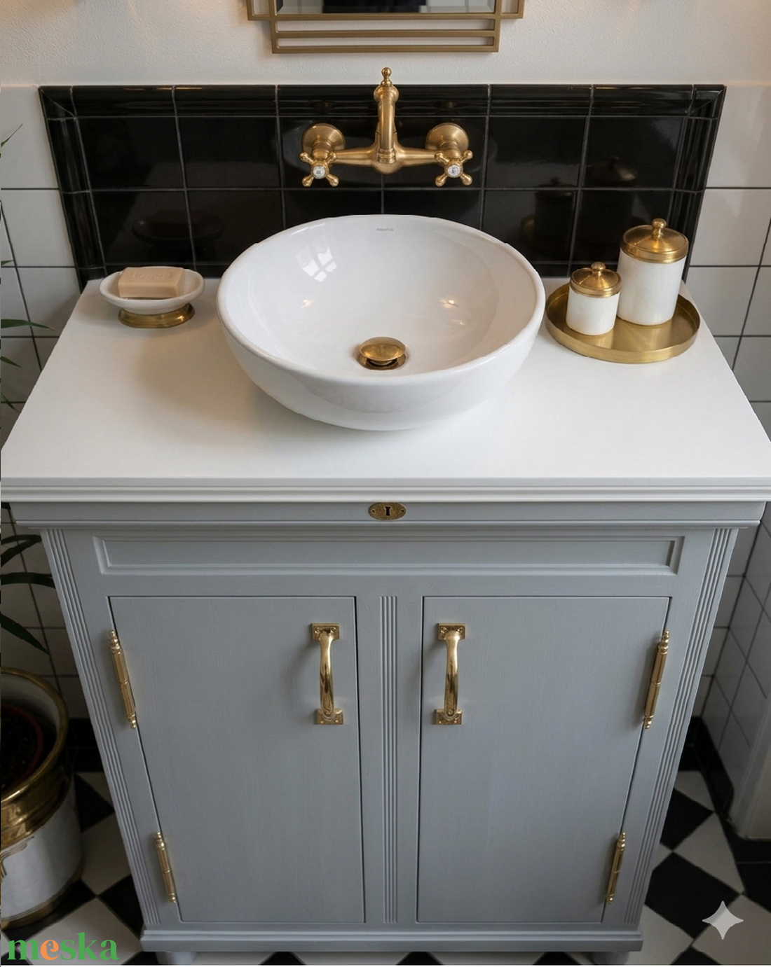 Vintage szecessziós jégszekrény/mosdószekrény anno 1905 - otthon & életmód - fürdőszoba - fürdőszobai tároló - Meska.hu