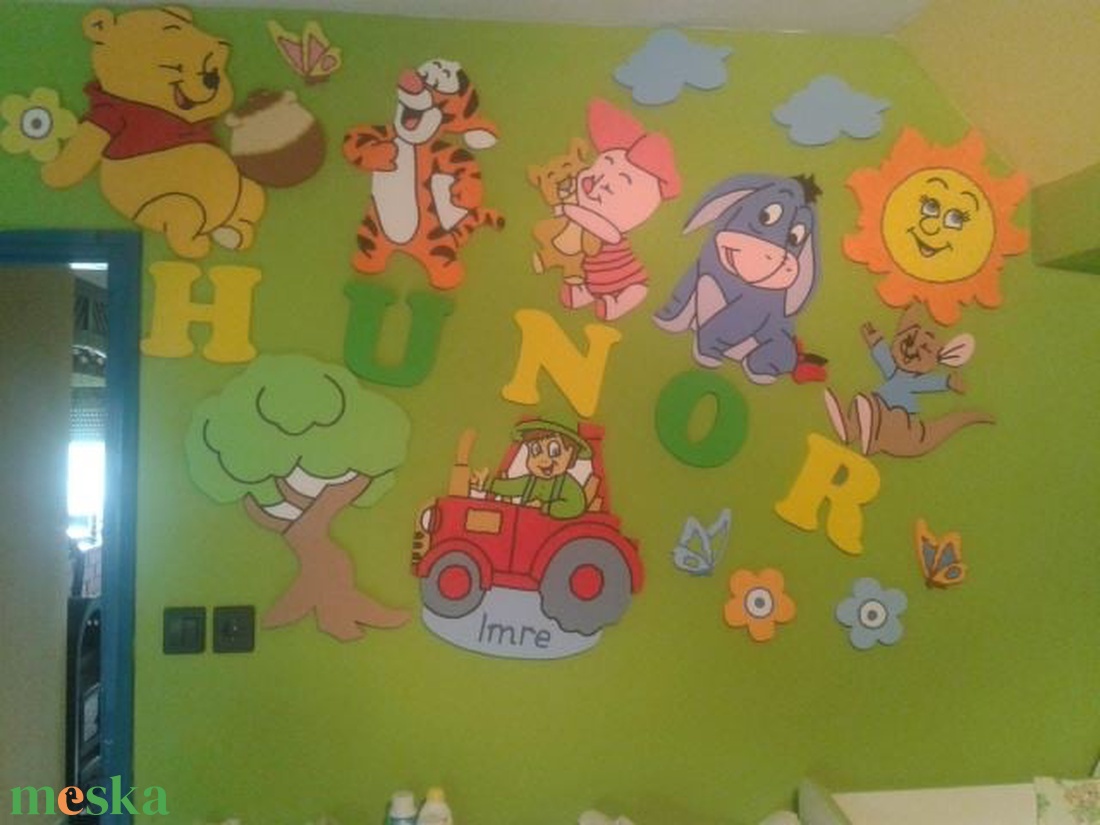 Gyerekszoba babaszoba komplett szett ahogy a képen látod 50cm állatkák 1db névtábla fa nap felhő lepke virág - otthon & életmód - babaszoba, gyerekszoba - babaszoba, gyerekszoba - Meska.hu