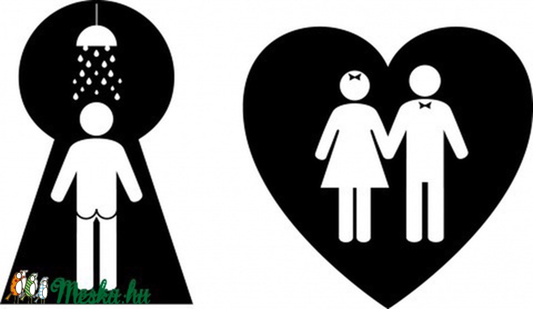 Piktogramok falmatrica - fürdőszoba és Wc ajtajára  -  - Meska.hu