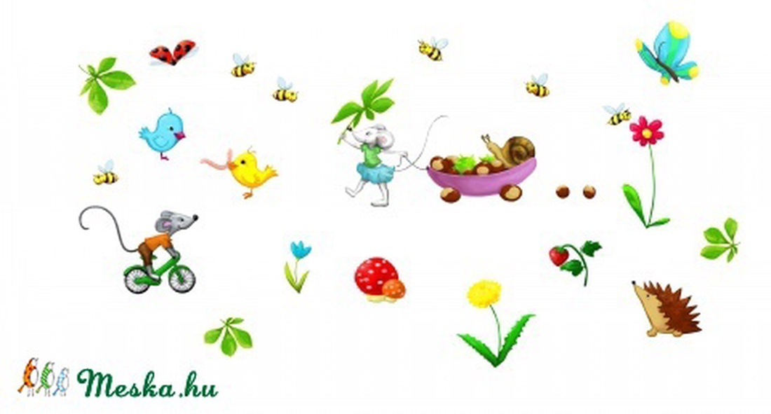 Színes vegyes falmatrica gyerekszobába -  - Meska.hu