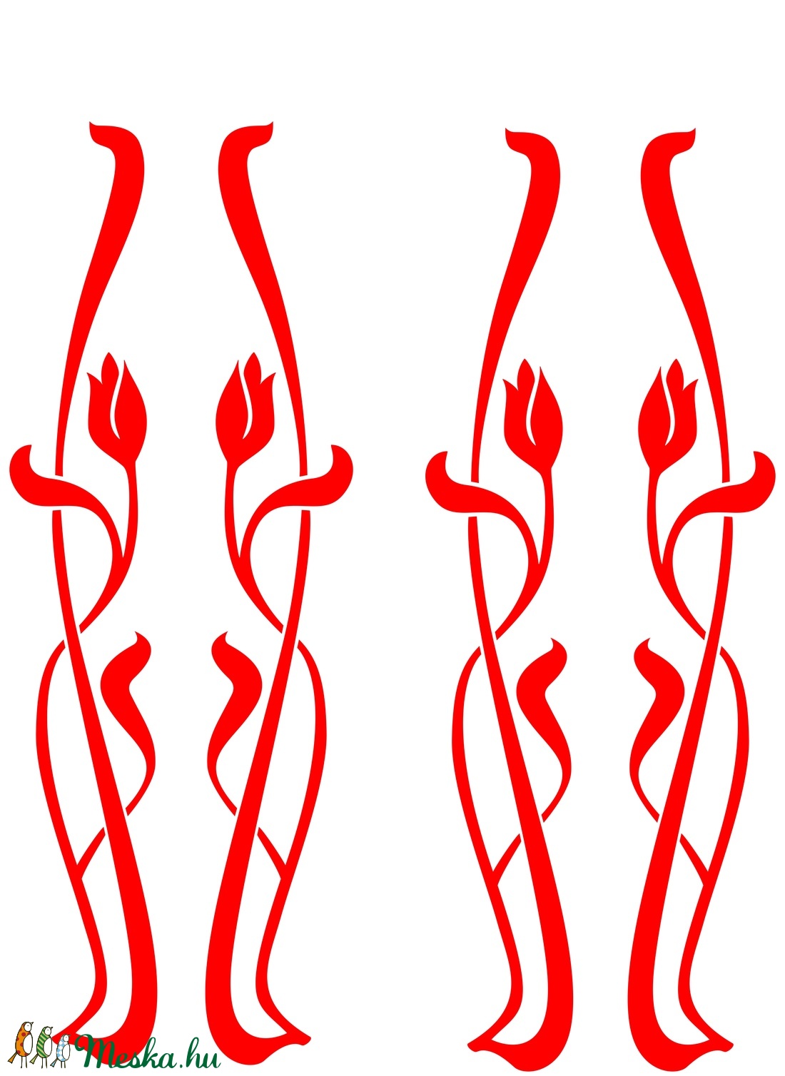 Szecessziós tulipánminták  falmatrica -  - Meska.hu