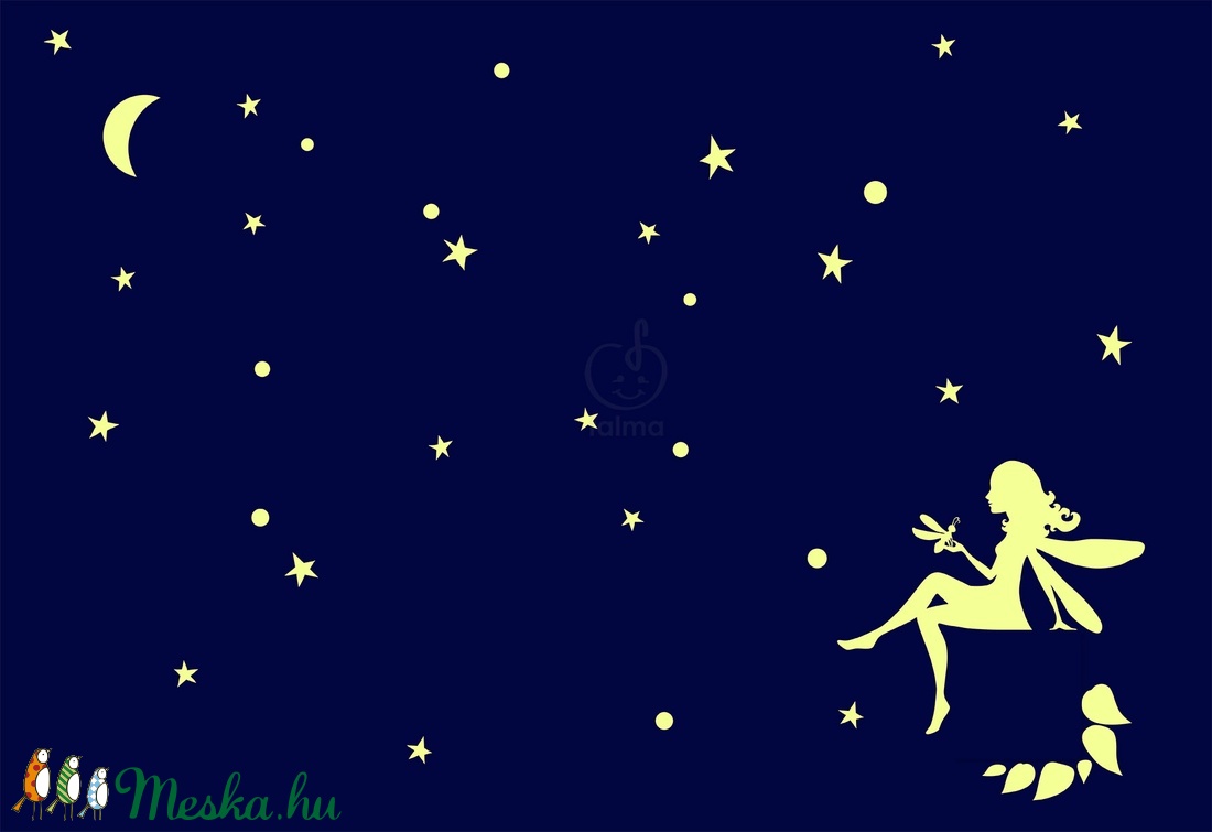 Foszforeszkáló tündér szentjánosbogárral és csillagokkal -  - Meska.hu
