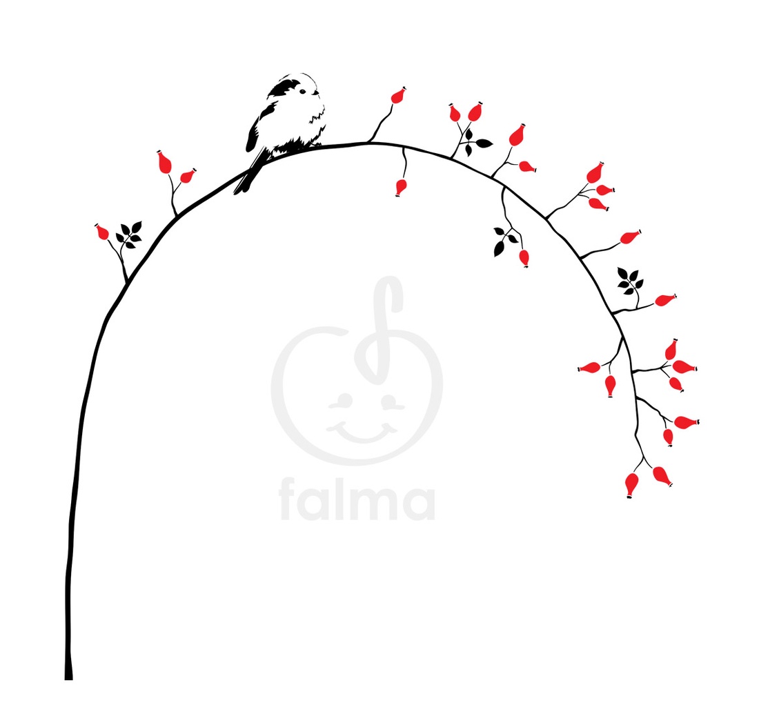 Őszapó  csipkebogyó ágán  falmatrica -  - Meska.hu