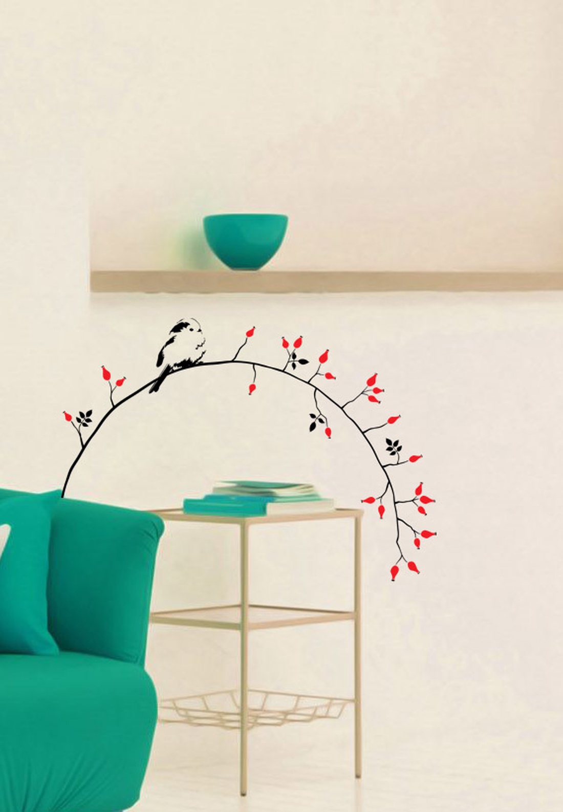 Őszapó  csipkebogyó ágán  falmatrica -  - Meska.hu