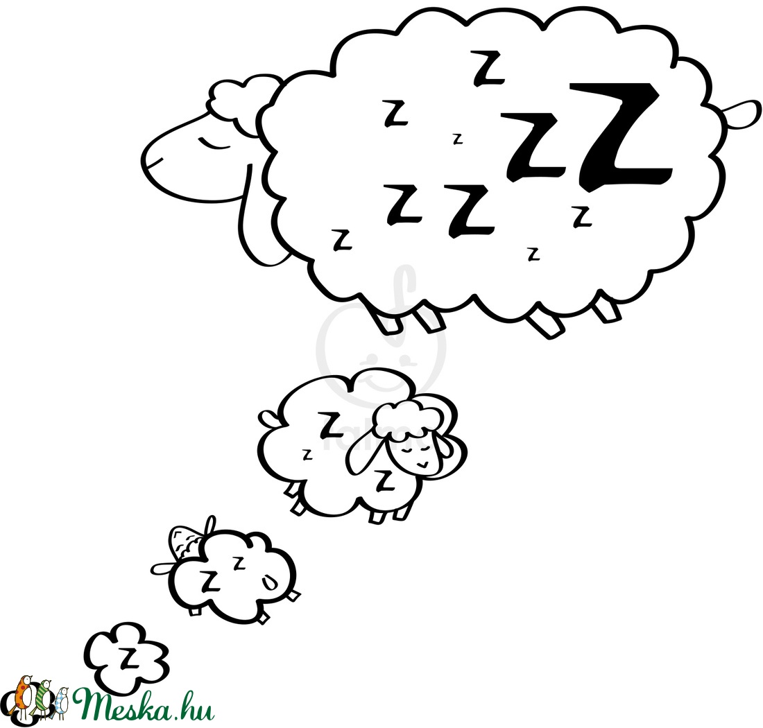 Szép álmokat - a bárányok hallgatnak falmatrica -  - Meska.hu