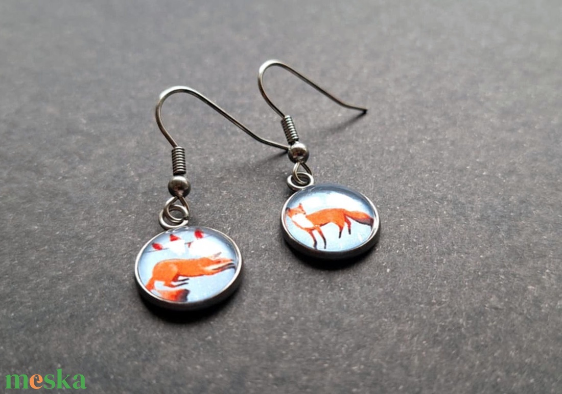 Rókás  fülbevaló - ékszer - fülbevaló - lógó fülbevaló - Meska.hu
