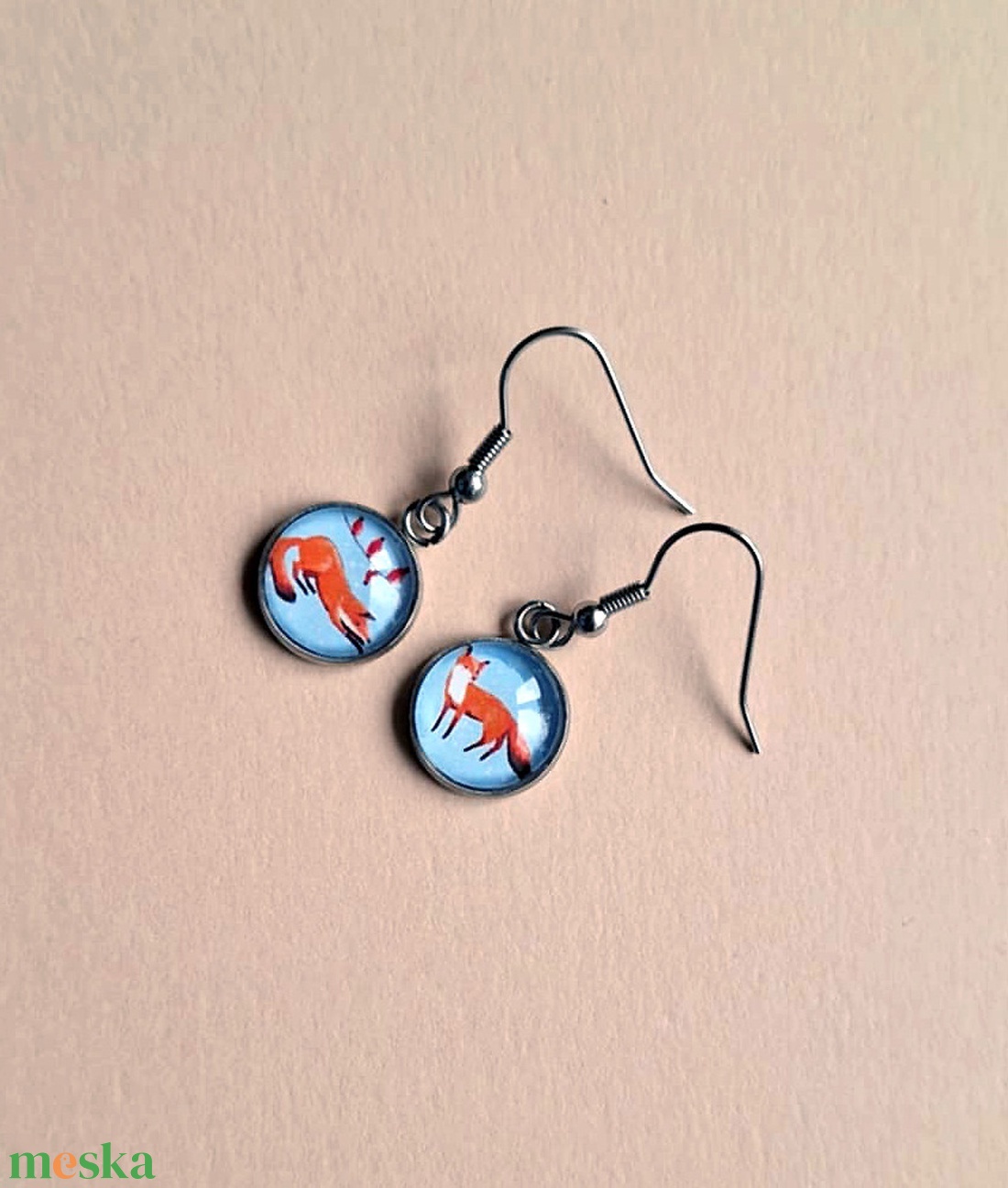 Rókás  fülbevaló - ékszer - fülbevaló - lógó fülbevaló - Meska.hu