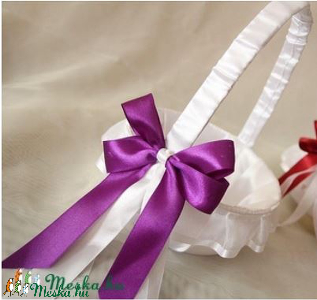 FEHÉR  Sziromszóró, rizsszóró, cukorkaszóró kosár -  - Meska.hu